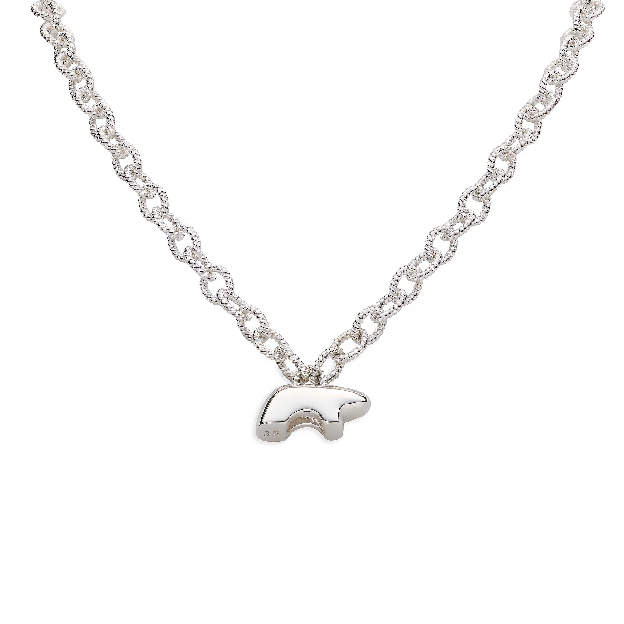 Buy ToniQ Silver Chunky Linked Tri Multi Layered Necklace For Women online